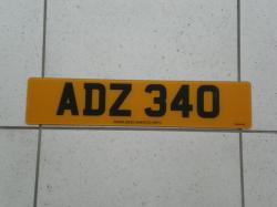 Number Plate - ADZ 340