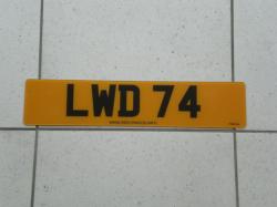 Number Plate - LWD 74