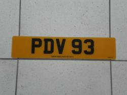 Number Plate - PDV 93